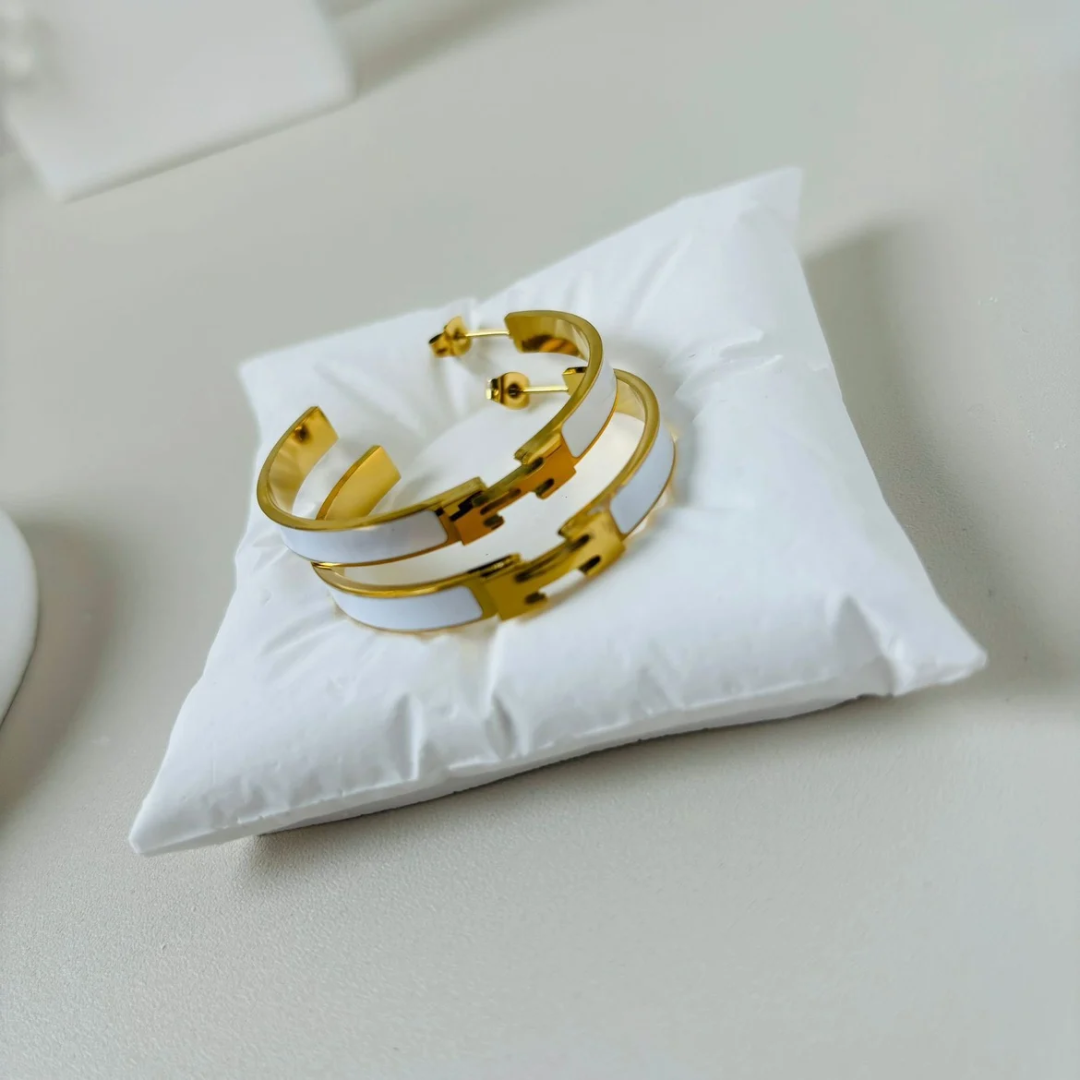 Midnight Luxe Enamel Hoops - Image 4