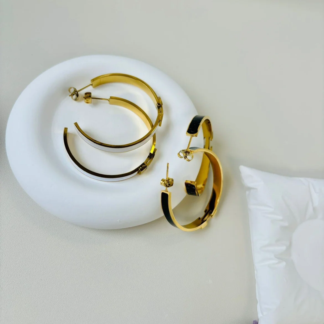 Midnight Luxe Enamel Hoops - Image 6