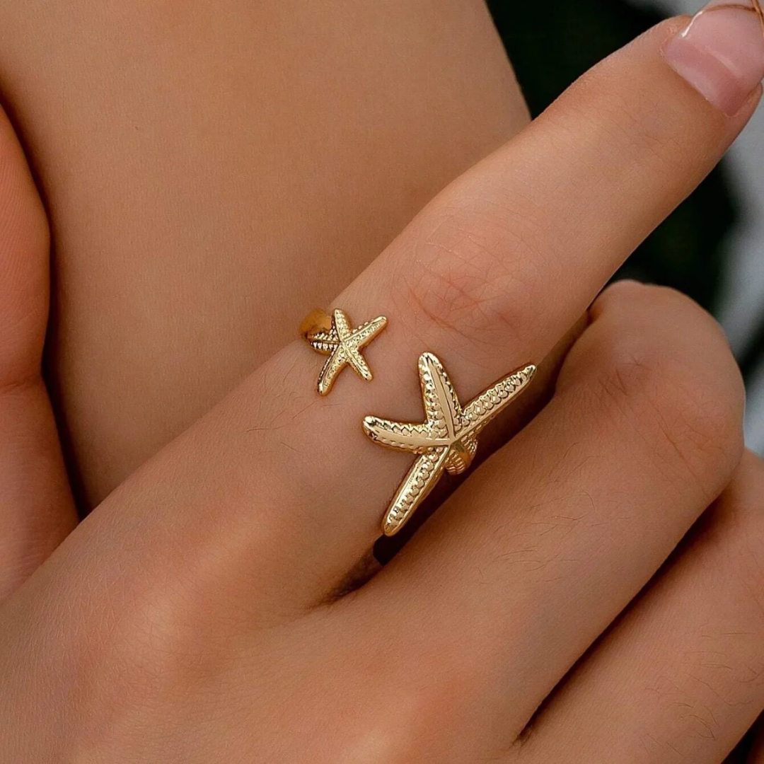 Golden Starfish Duo Ring – Adjustable - Image 6