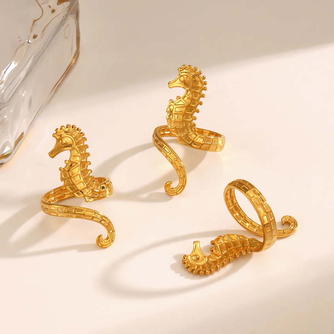 Golden Seahorse Wrap Ring - Image 7