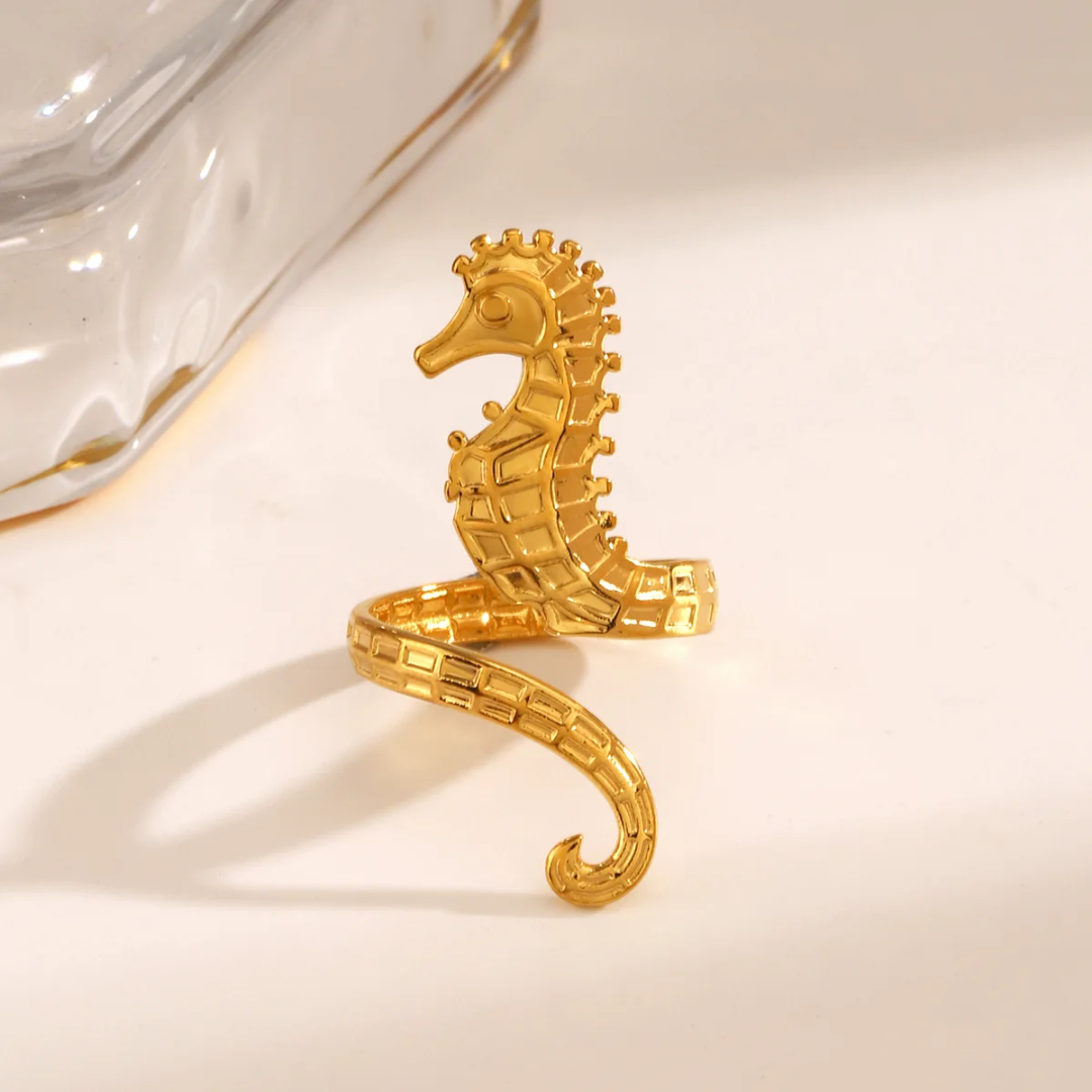 Golden Seahorse Wrap Ring - Image 6