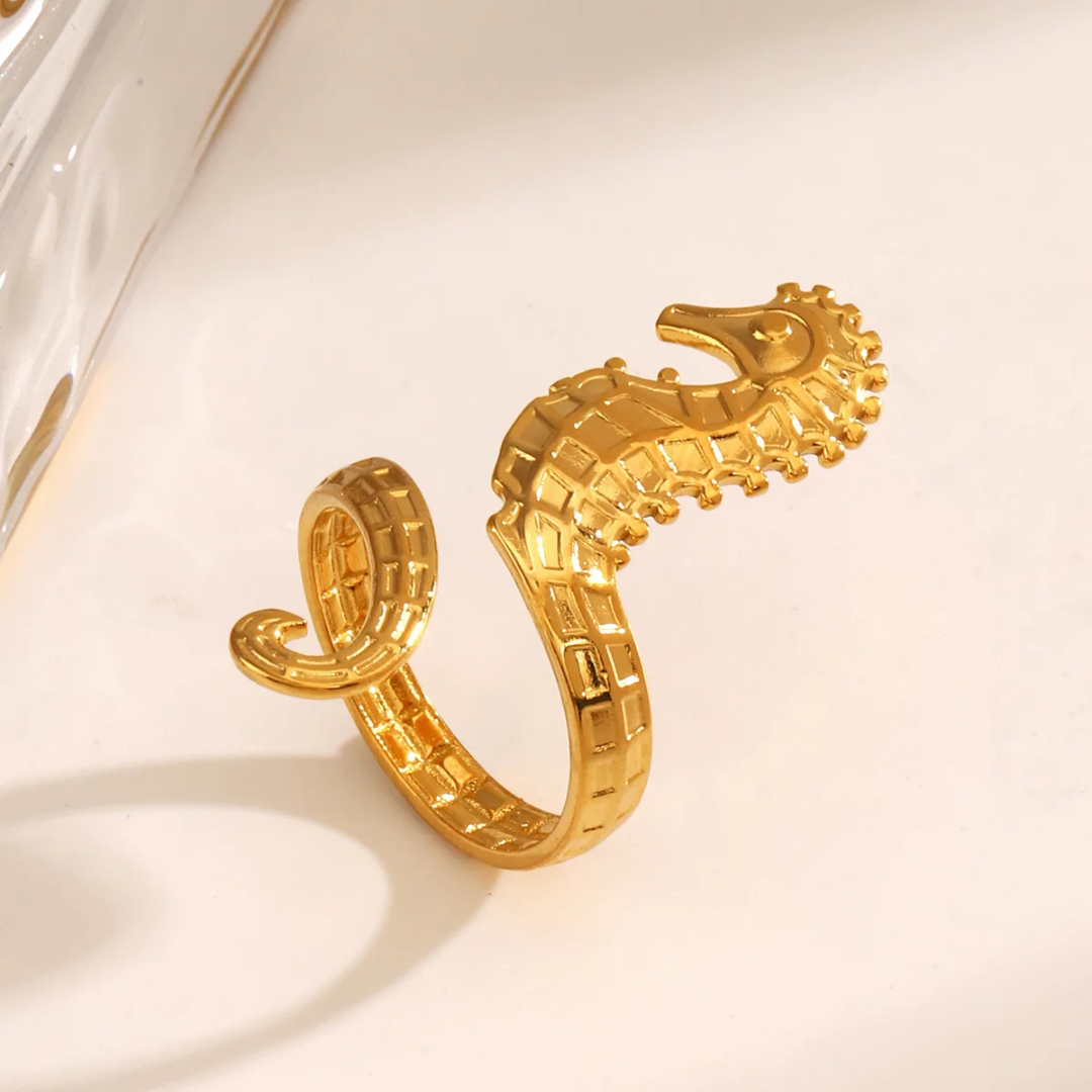 Golden Seahorse Wrap Ring - Image 5