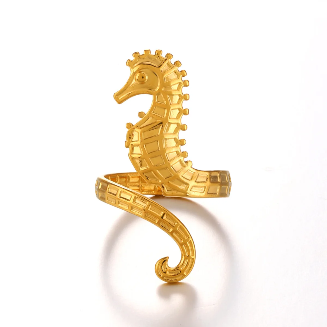 Golden Seahorse Wrap Ring - Image 3
