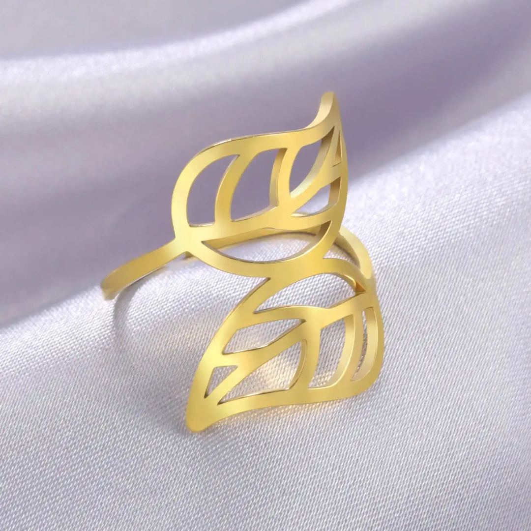 Golden Leaf Wrap Ring