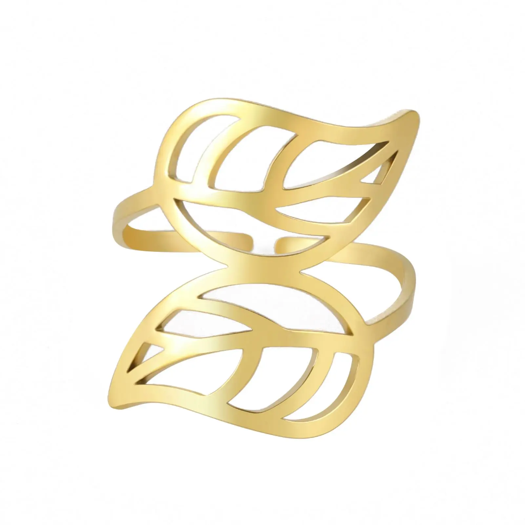 Golden Leaf Wrap Ring - Image 4