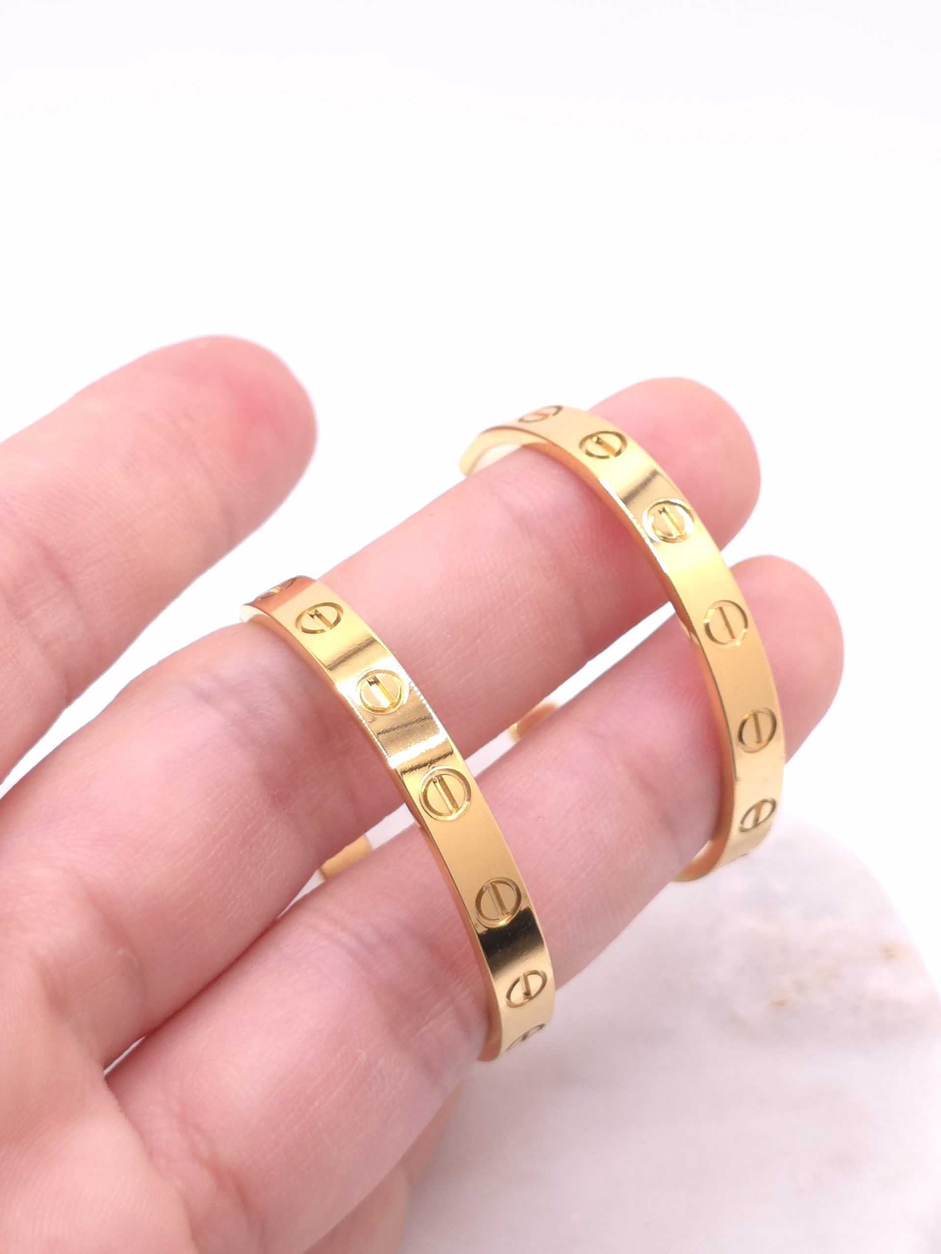 Luxe Screw Detail Hoop Earrings - Image 2