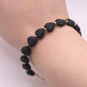 Midnight Lava Stone Bracelet