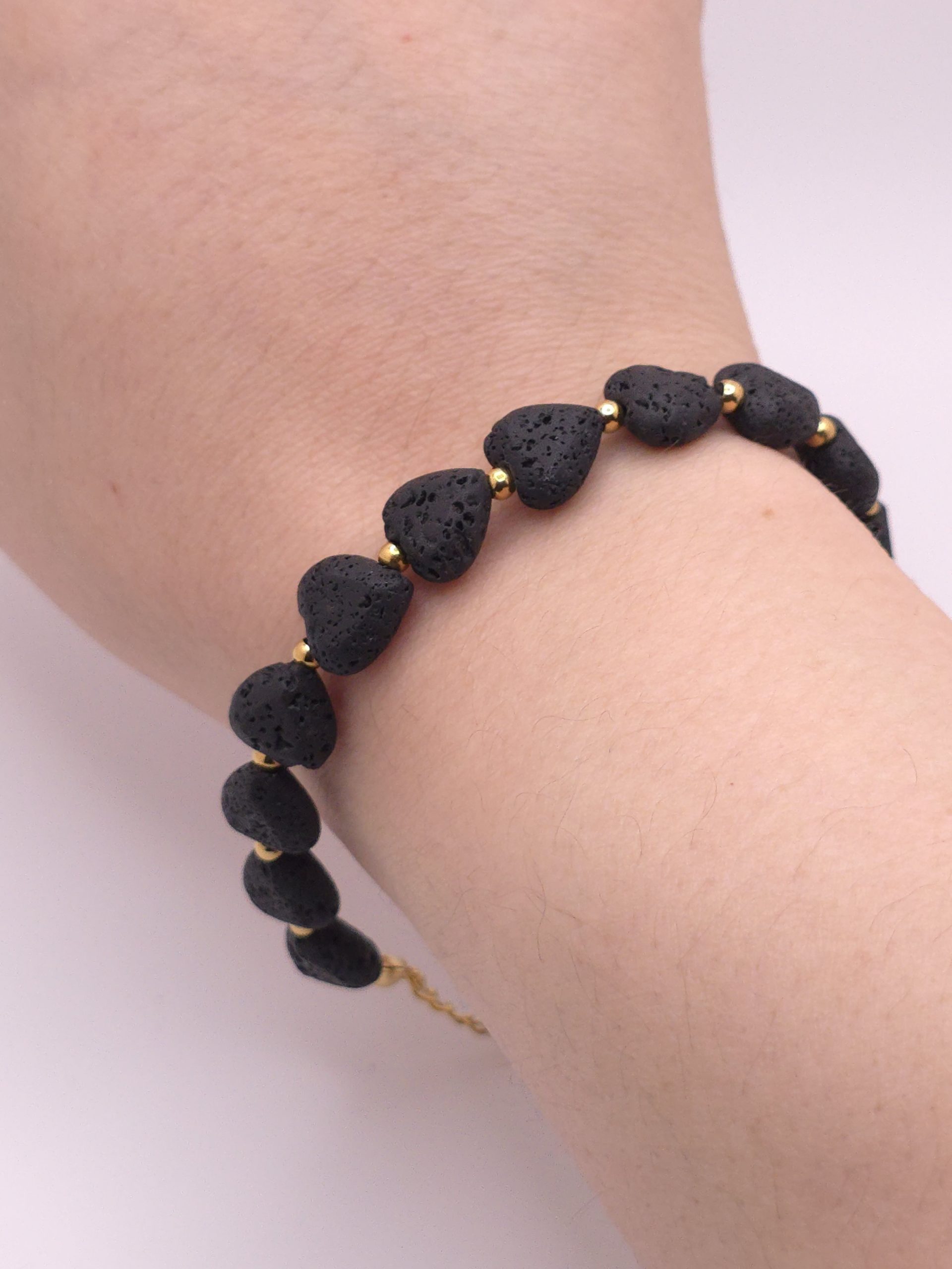 Midnight Lava Stone Bracelet