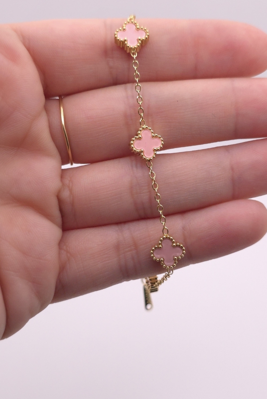 Multi Mini Clover Charm Bracelet - Image 3