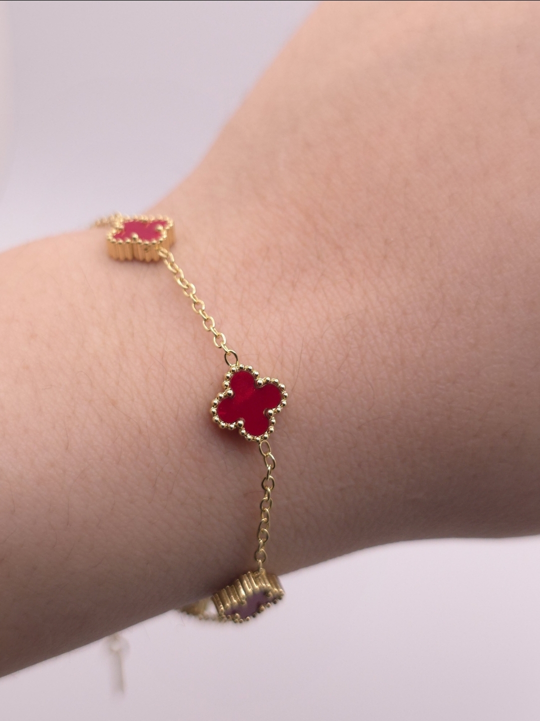 Multi Mini Clover Charm Bracelet - Image 4