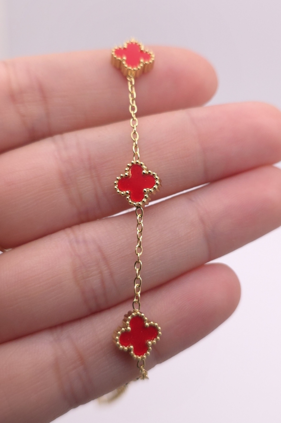 Multi Mini Clover Charm Bracelet - Image 5