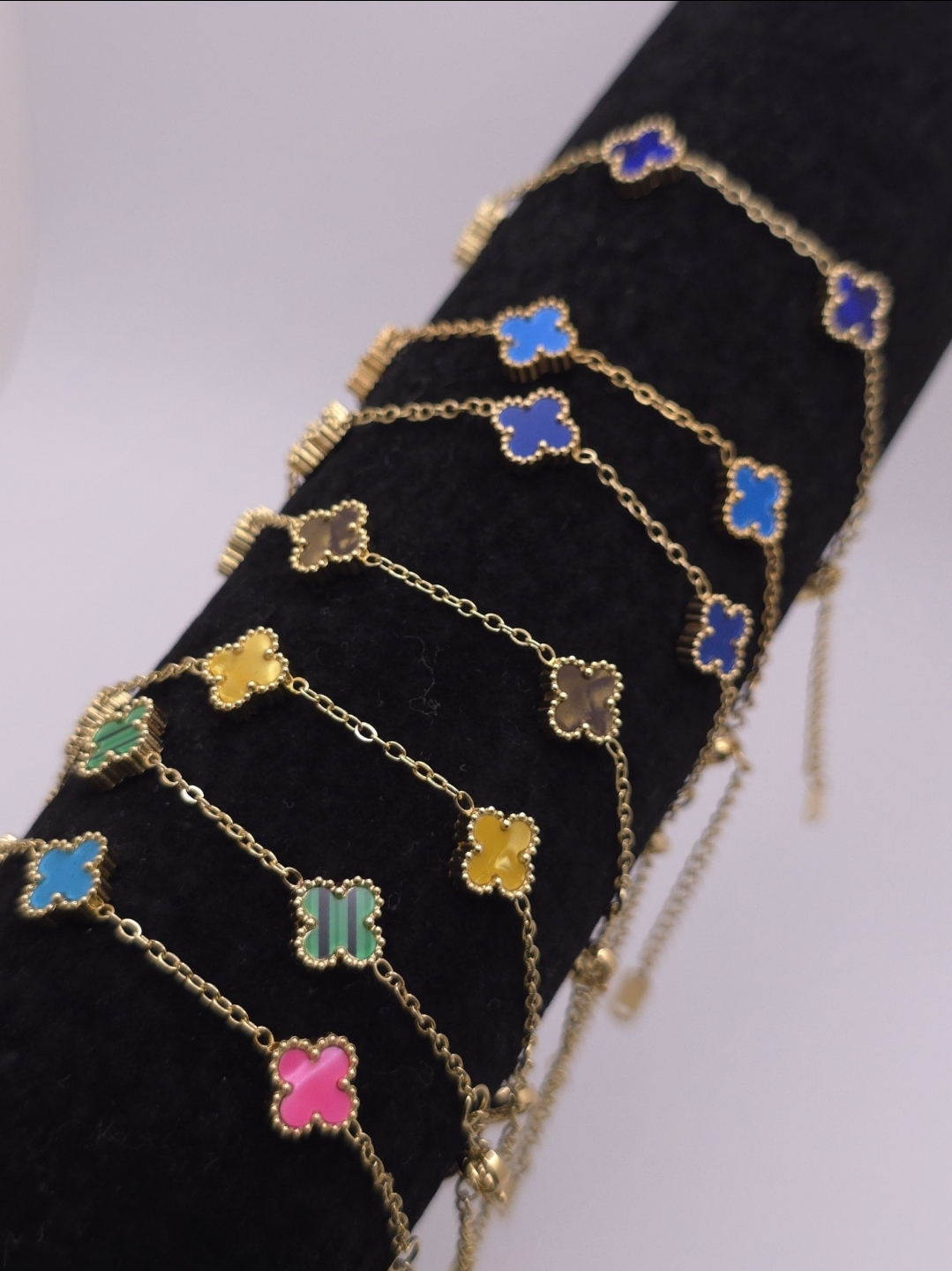 Multi Mini Clover Charm Bracelet - Image 6