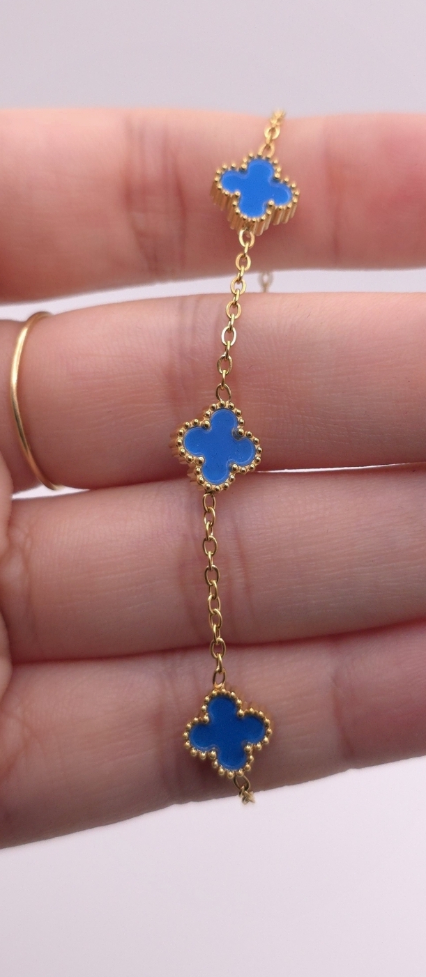 Multi Mini Clover Charm Bracelet - Image 8
