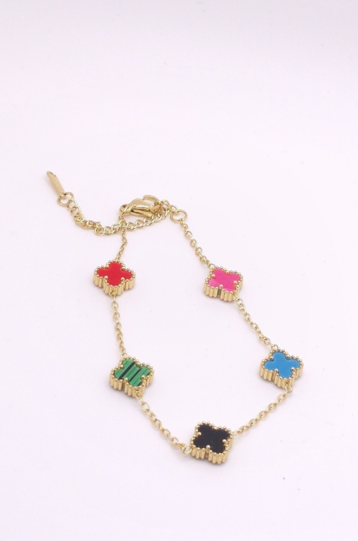 Multi Mini Clover Charm Bracelet - Image 12
