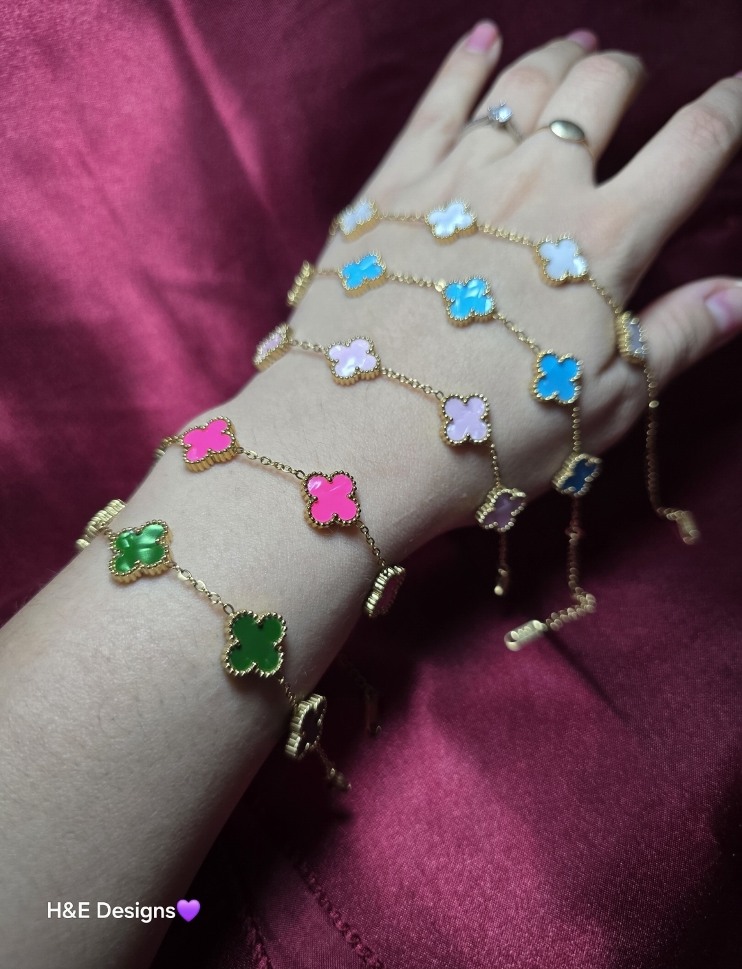Multi Clover Charm Bracelet