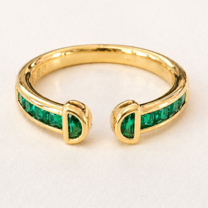 Emerald Edge Open Ring