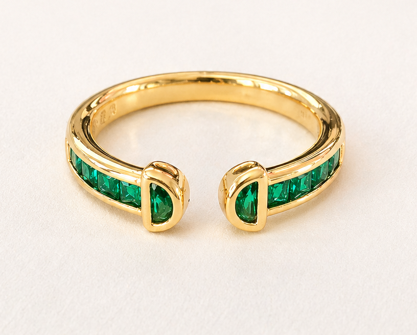 Emerald Edge Open Ring