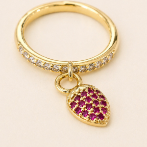 Blush Berry Charm Ring