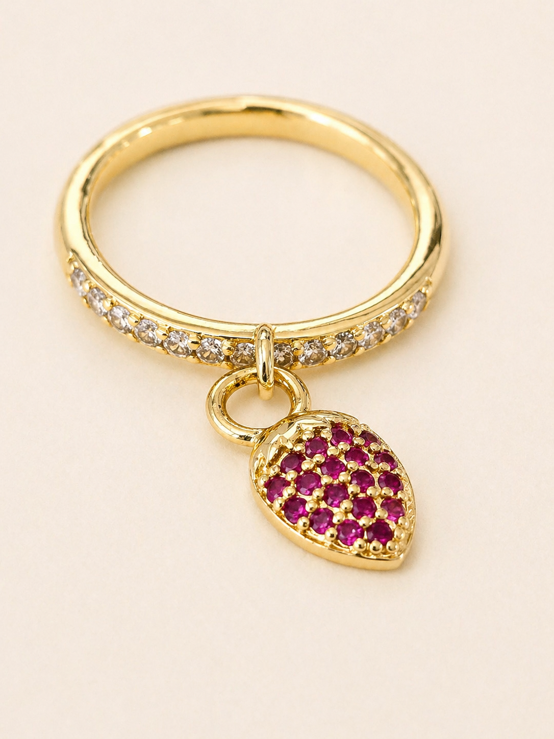 Blush Berry Charm Ring