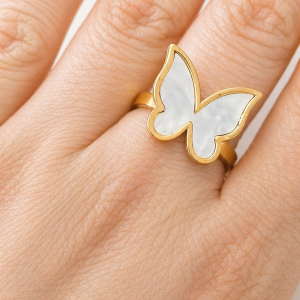 Ivory Flutter Butterfly Ring