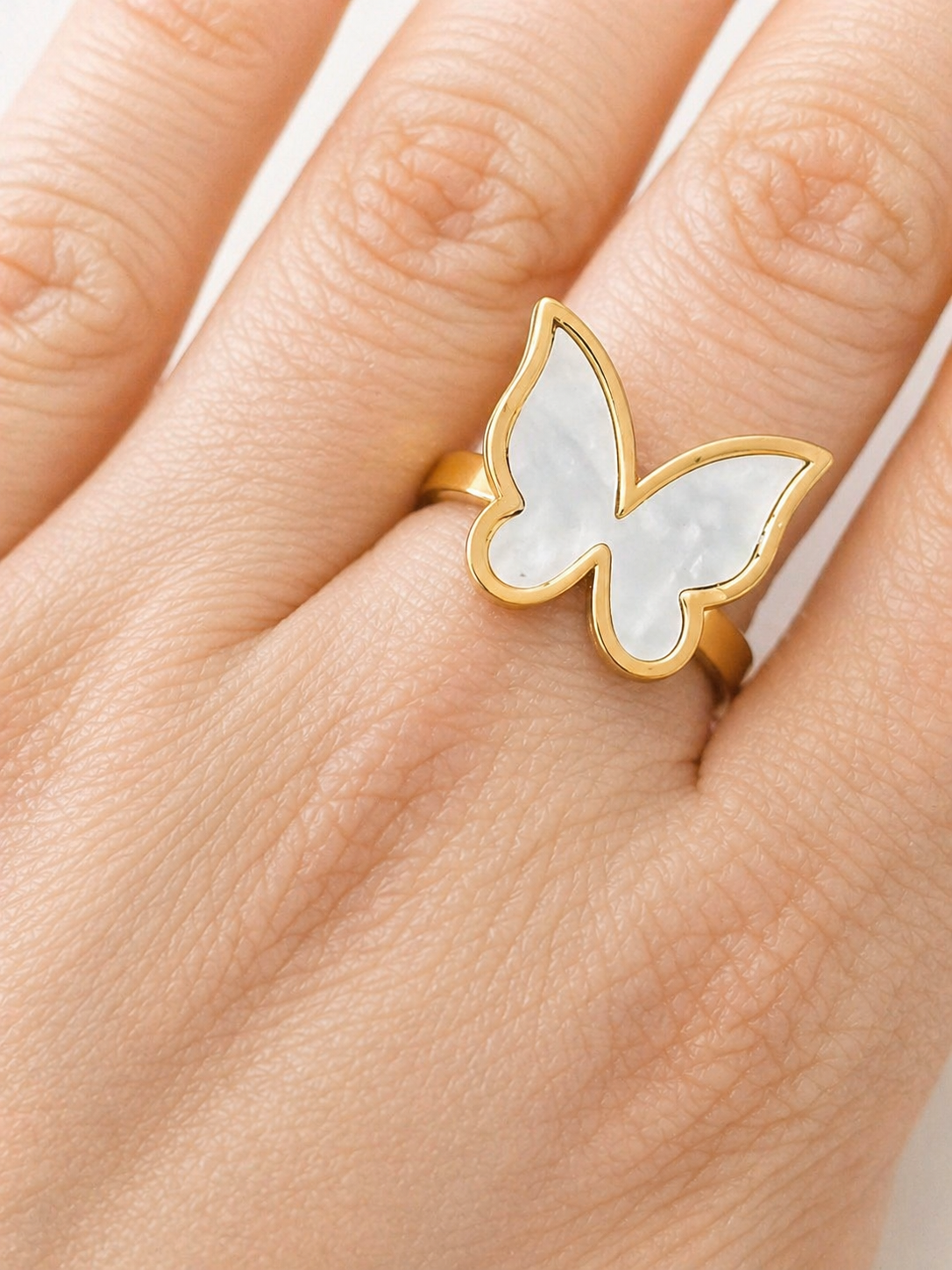 Ivory Flutter Butterfly Ring