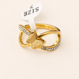 Golden Radiance Butterfly Ring