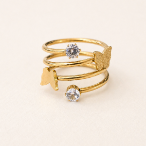 Golden Flutter Wrap Ring