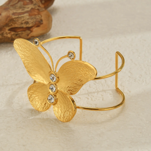 Golden Monarch Butterfly Bangle
