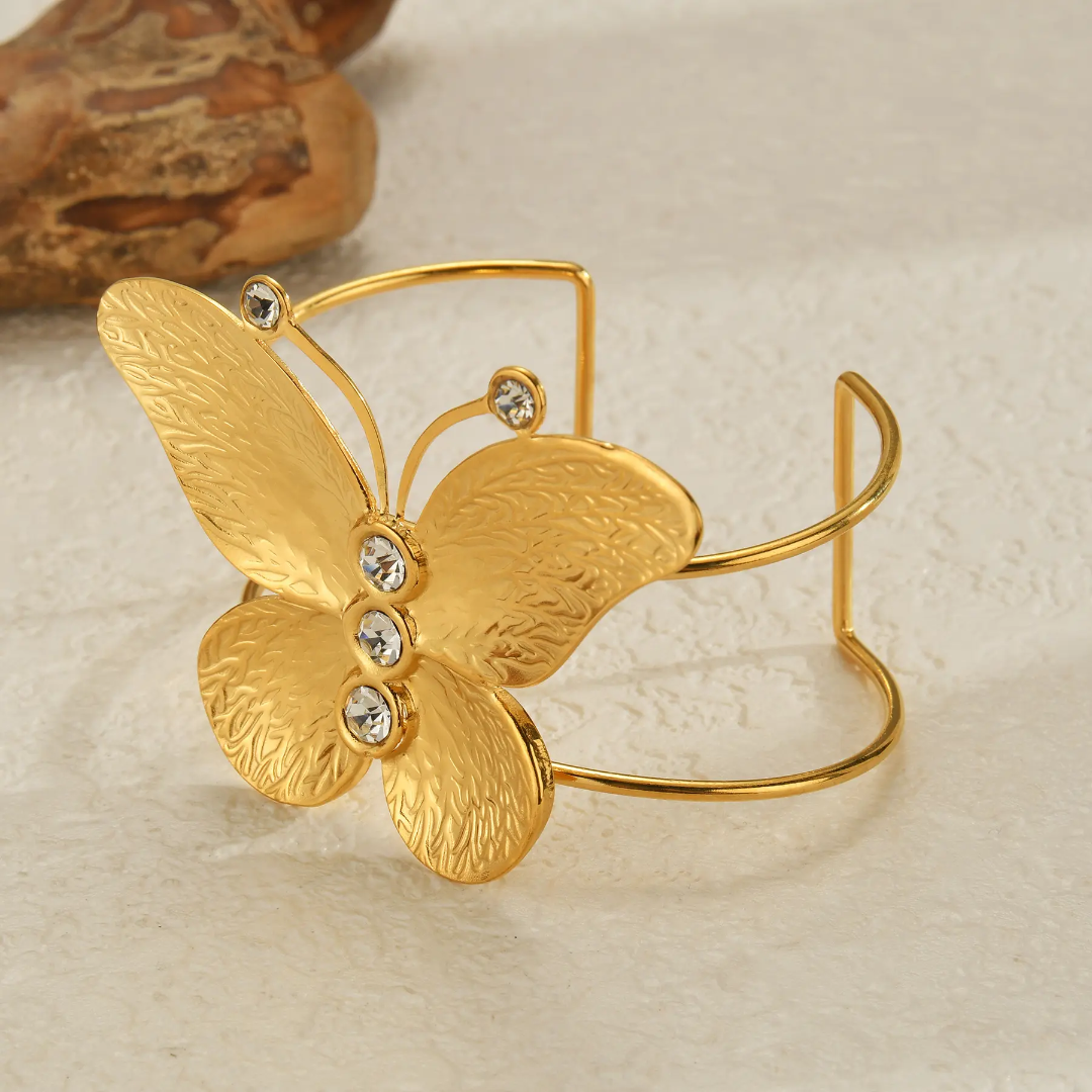 Golden Monarch Butterfly Bangle