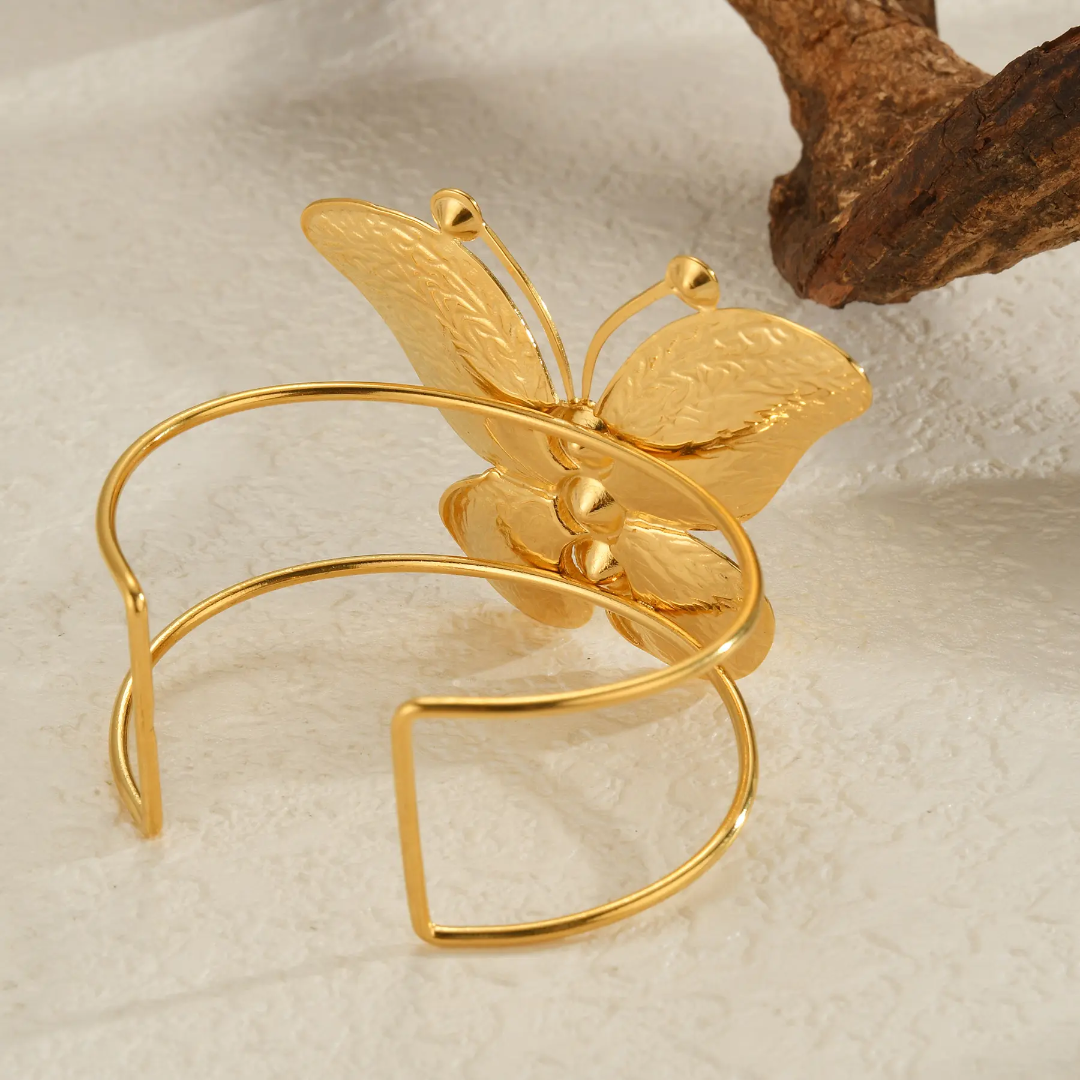 Golden Monarch Butterfly Bangle - Image 4