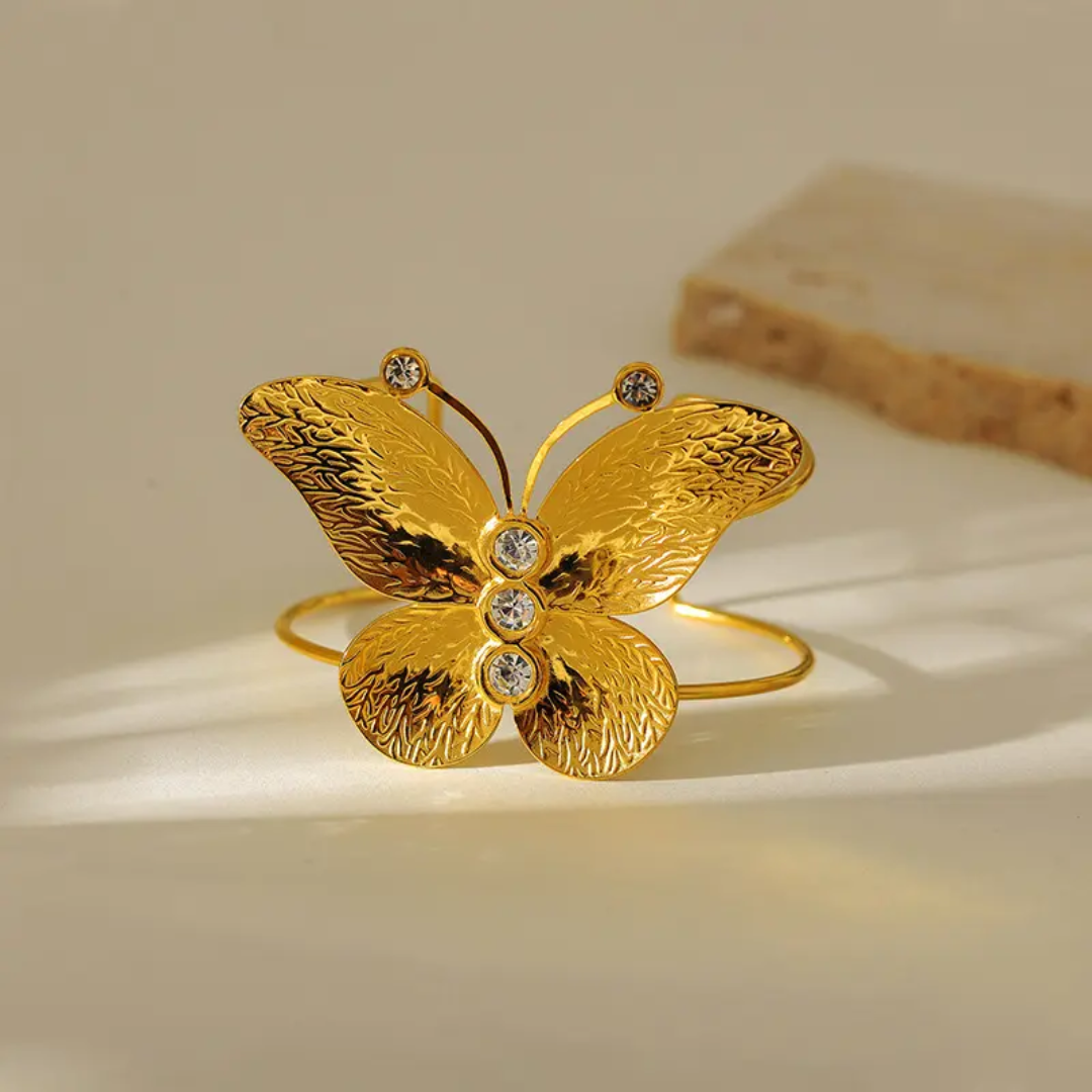 Golden Monarch Butterfly Bangle - Image 5