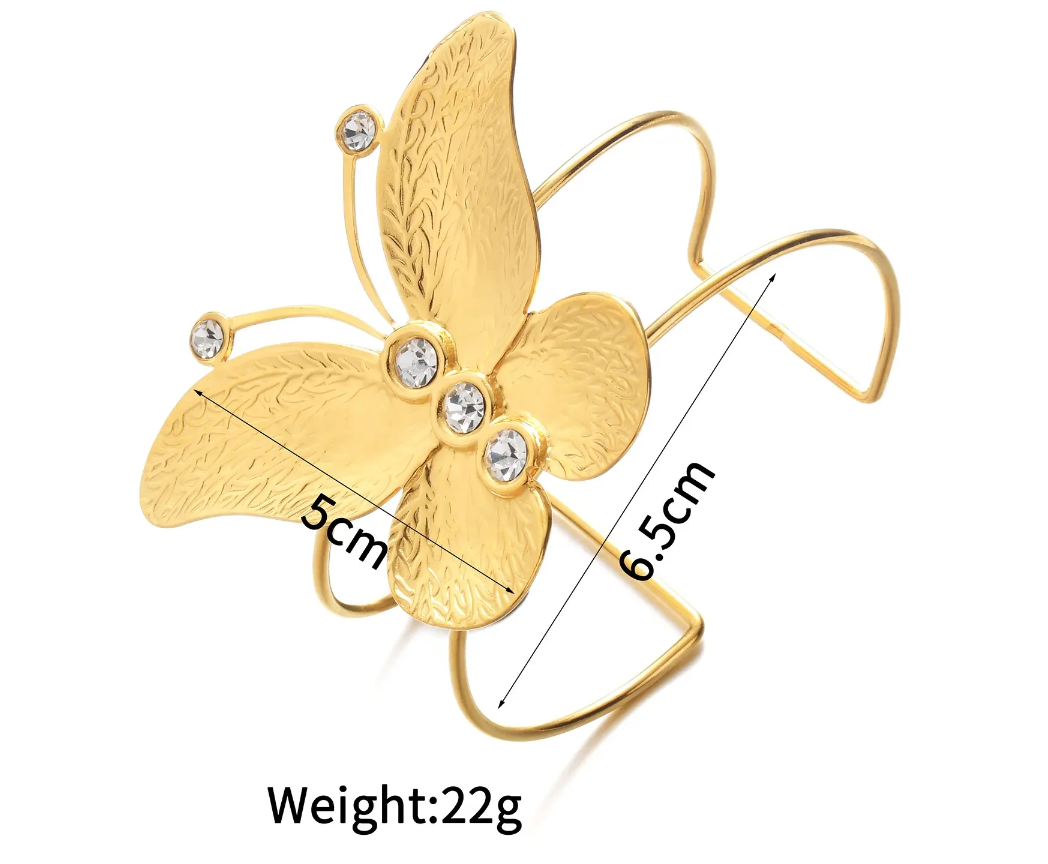 Golden Monarch Butterfly Bangle - Image 7