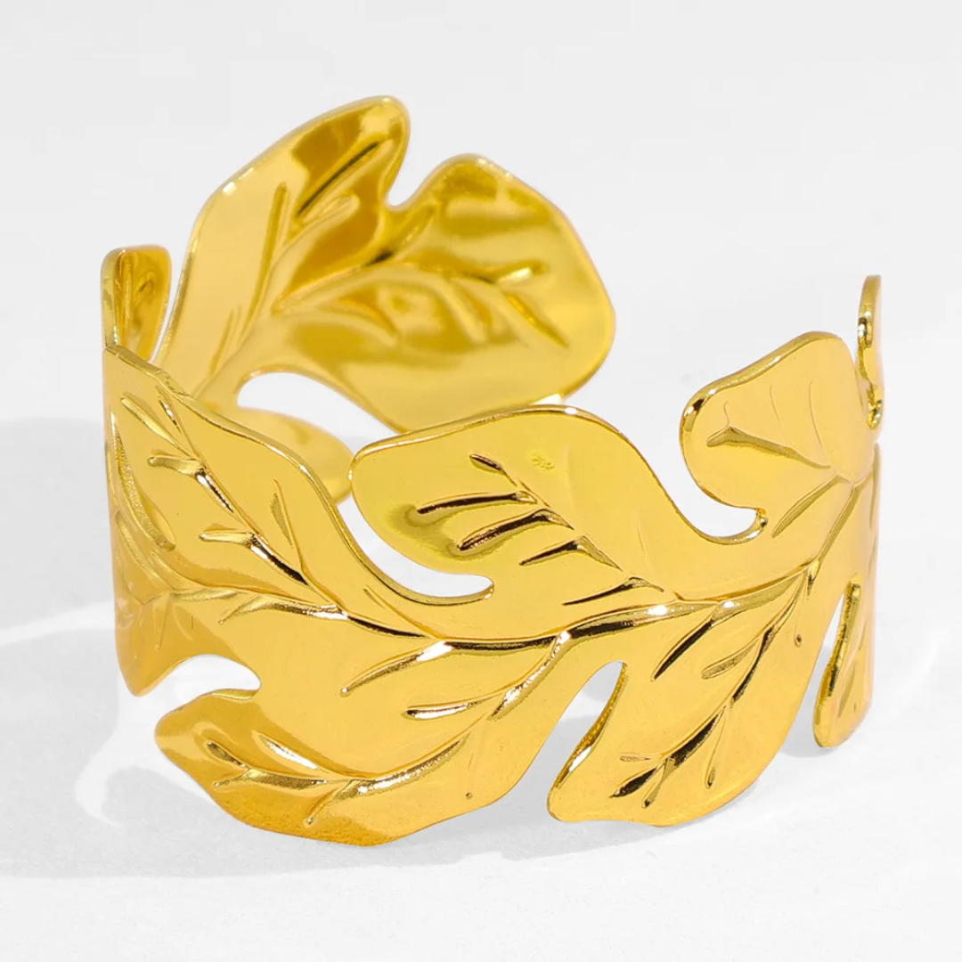 Golden Muse Leaf Cuff - Image 3