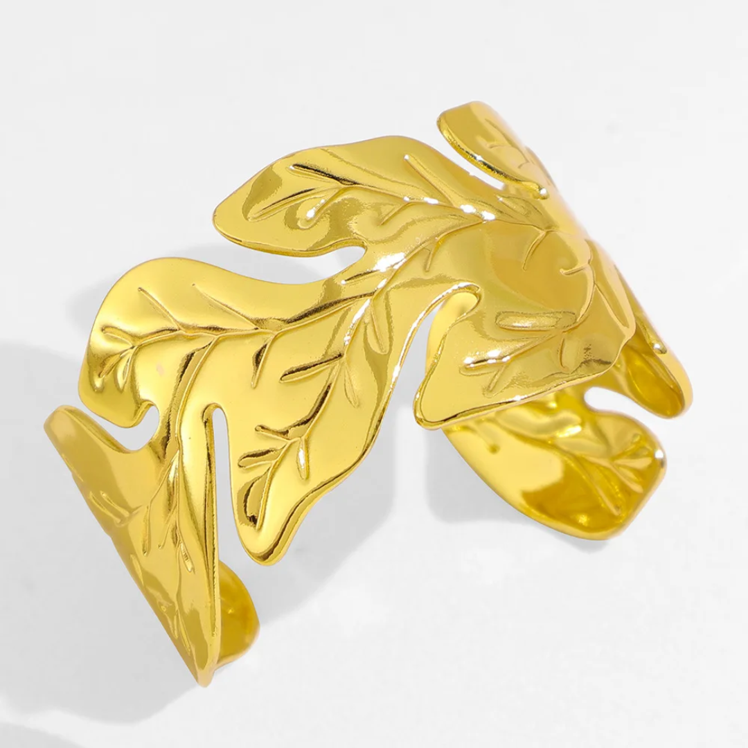 Golden Muse Leaf Cuff - Image 5