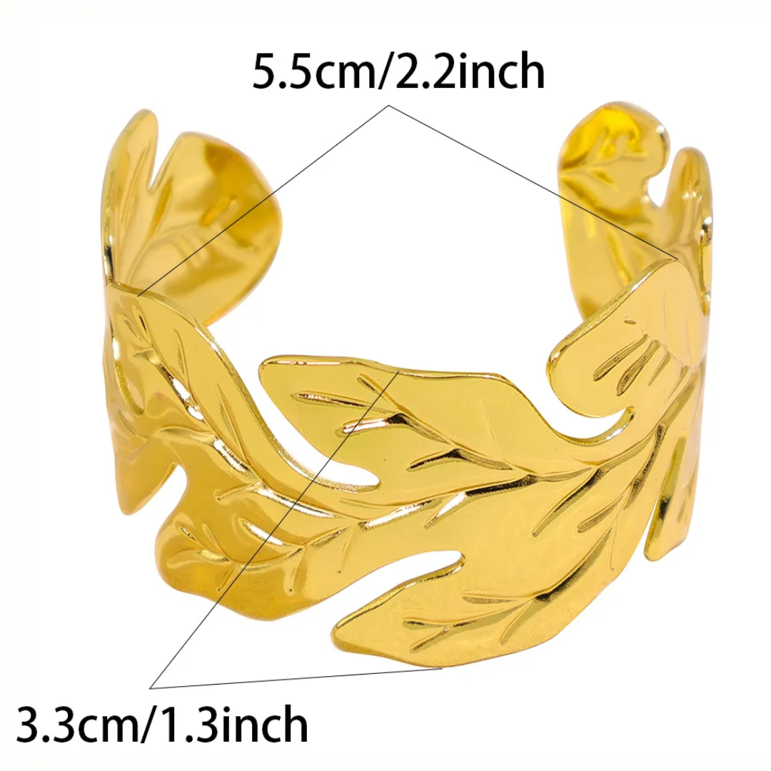 Golden Muse Leaf Cuff - Image 6