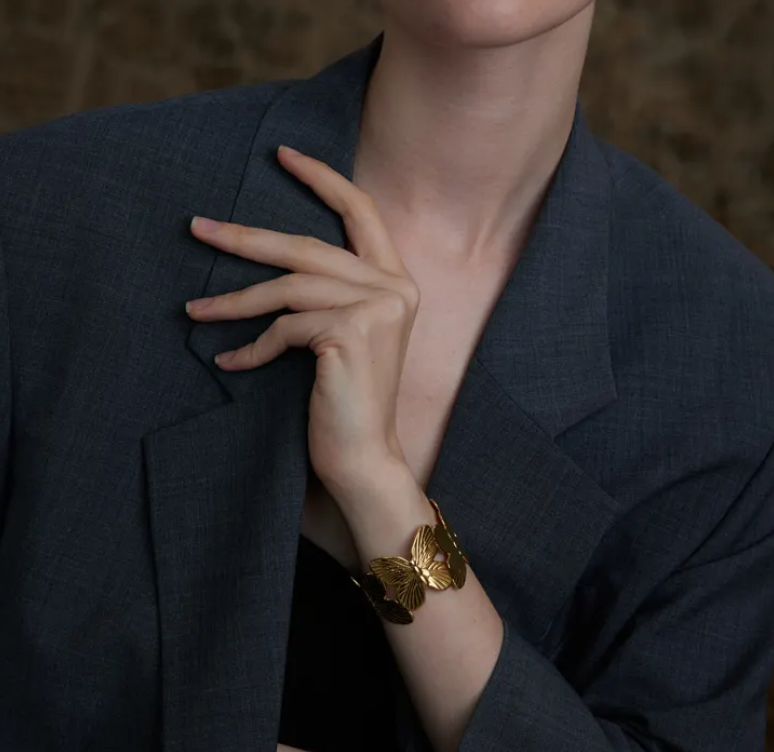 Golden Butterfly Muse Cuff - Image 2