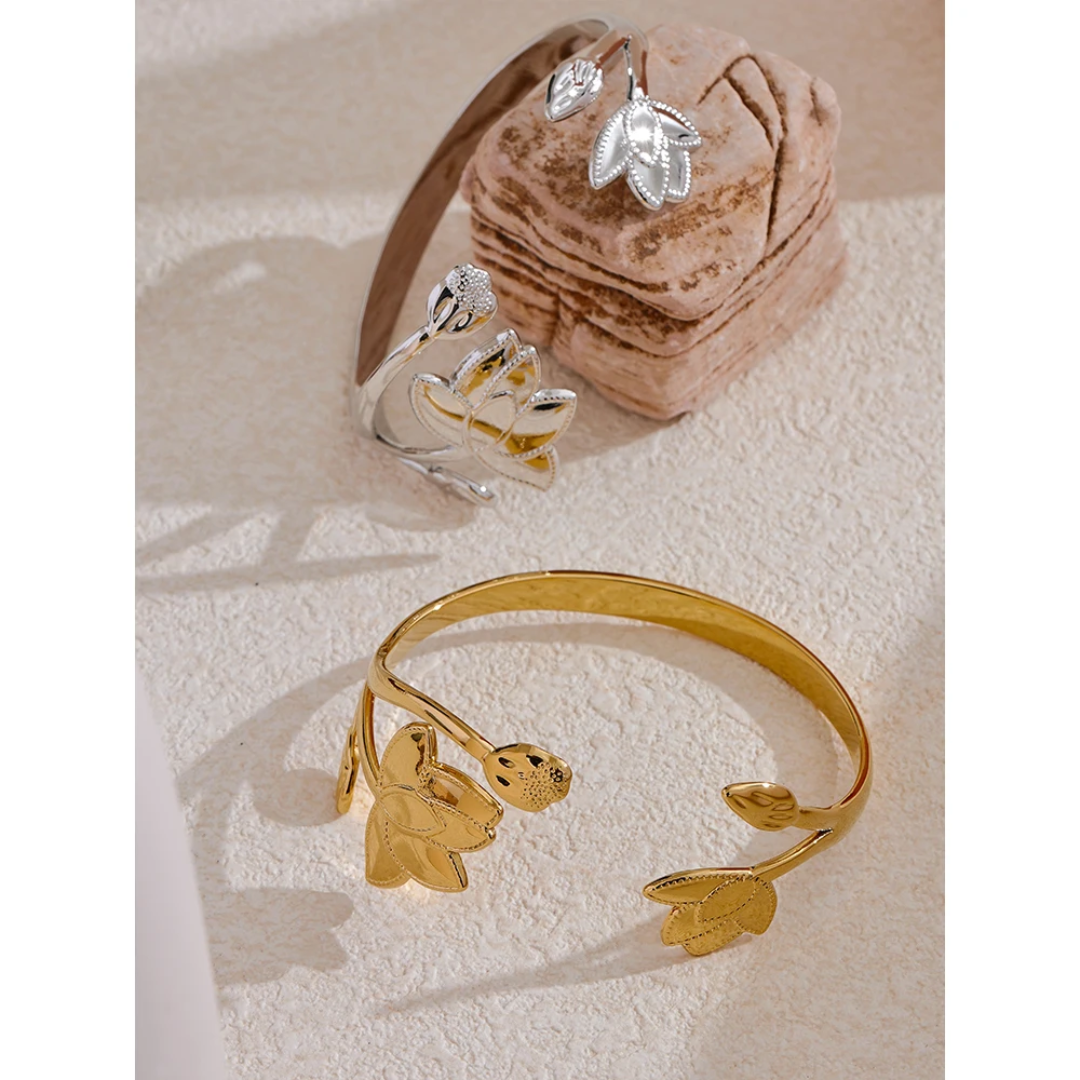 Golden Lotus Bloom Cuff - Image 5