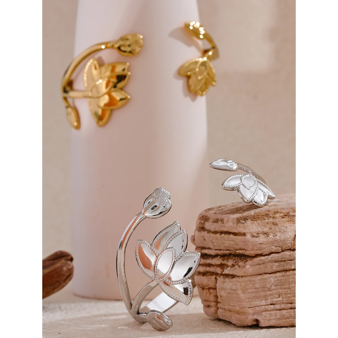 Golden Lotus Bloom Cuff - Image 6