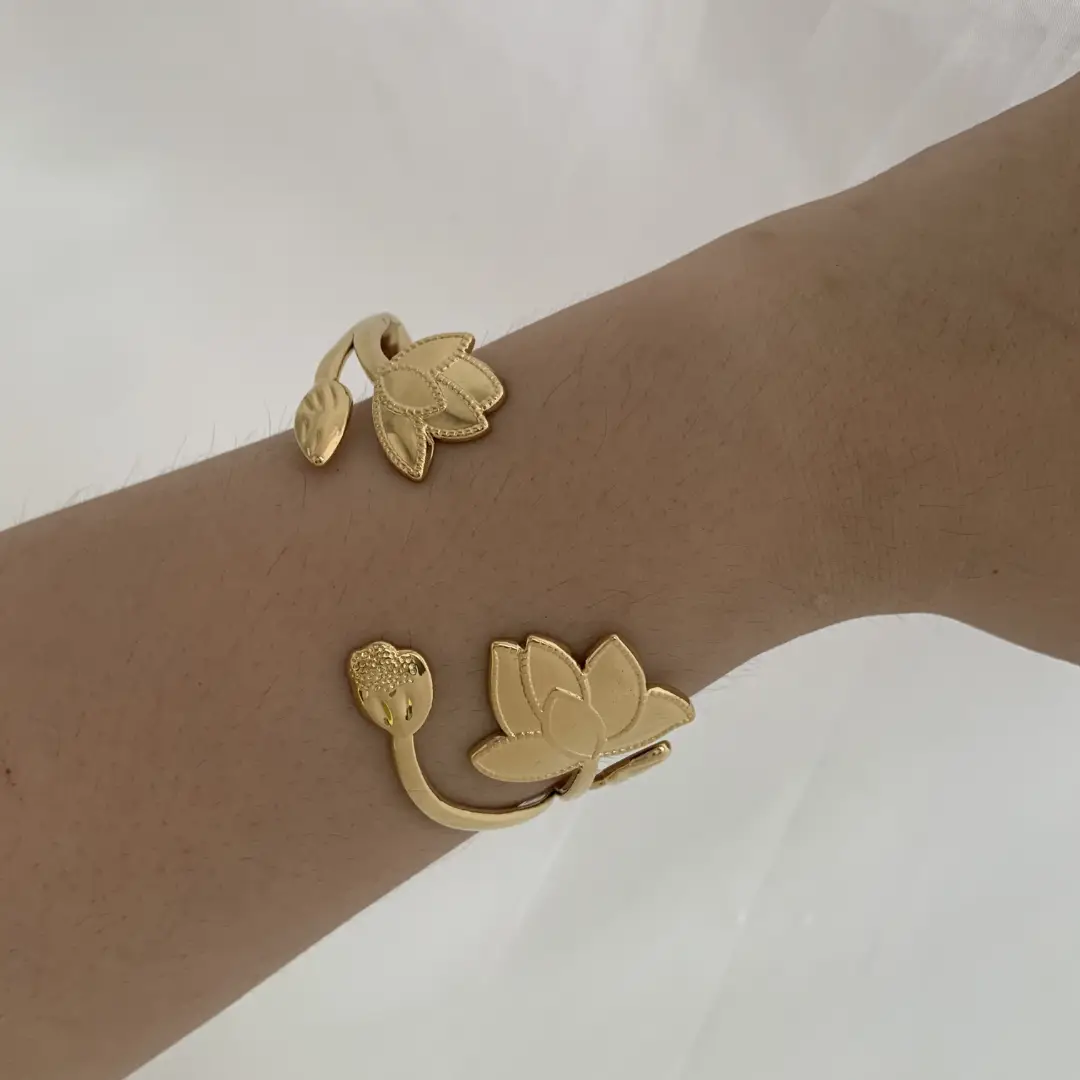 Golden Lotus Bloom Cuff - Image 7