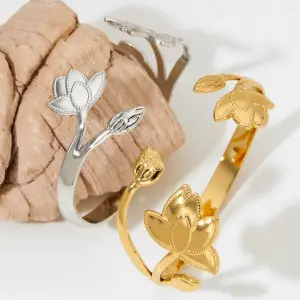 Golden Lotus Bloom Cuff