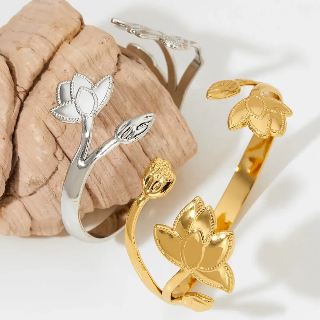 Golden Lotus Bloom Cuff
