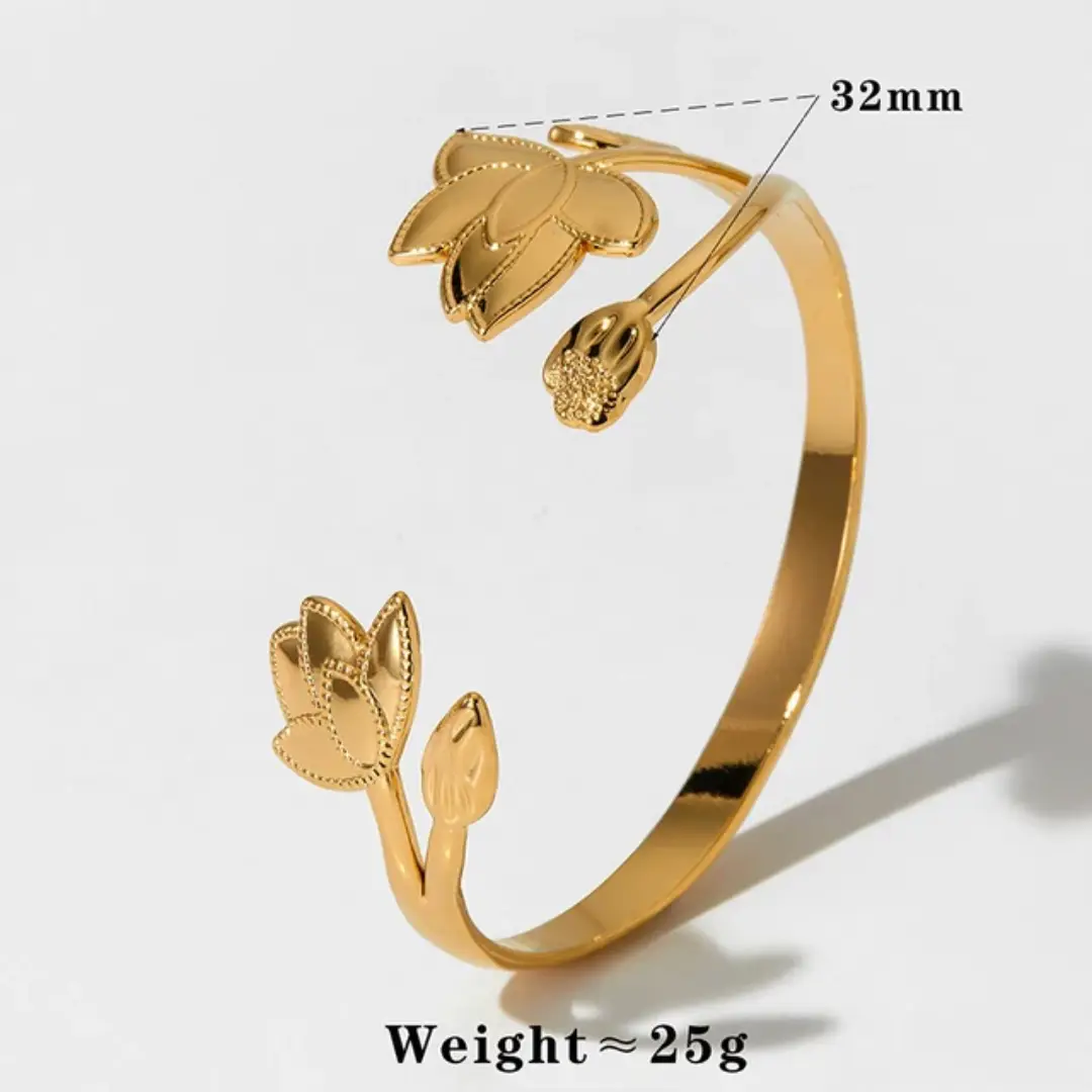 Golden Lotus Bloom Cuff - Image 8