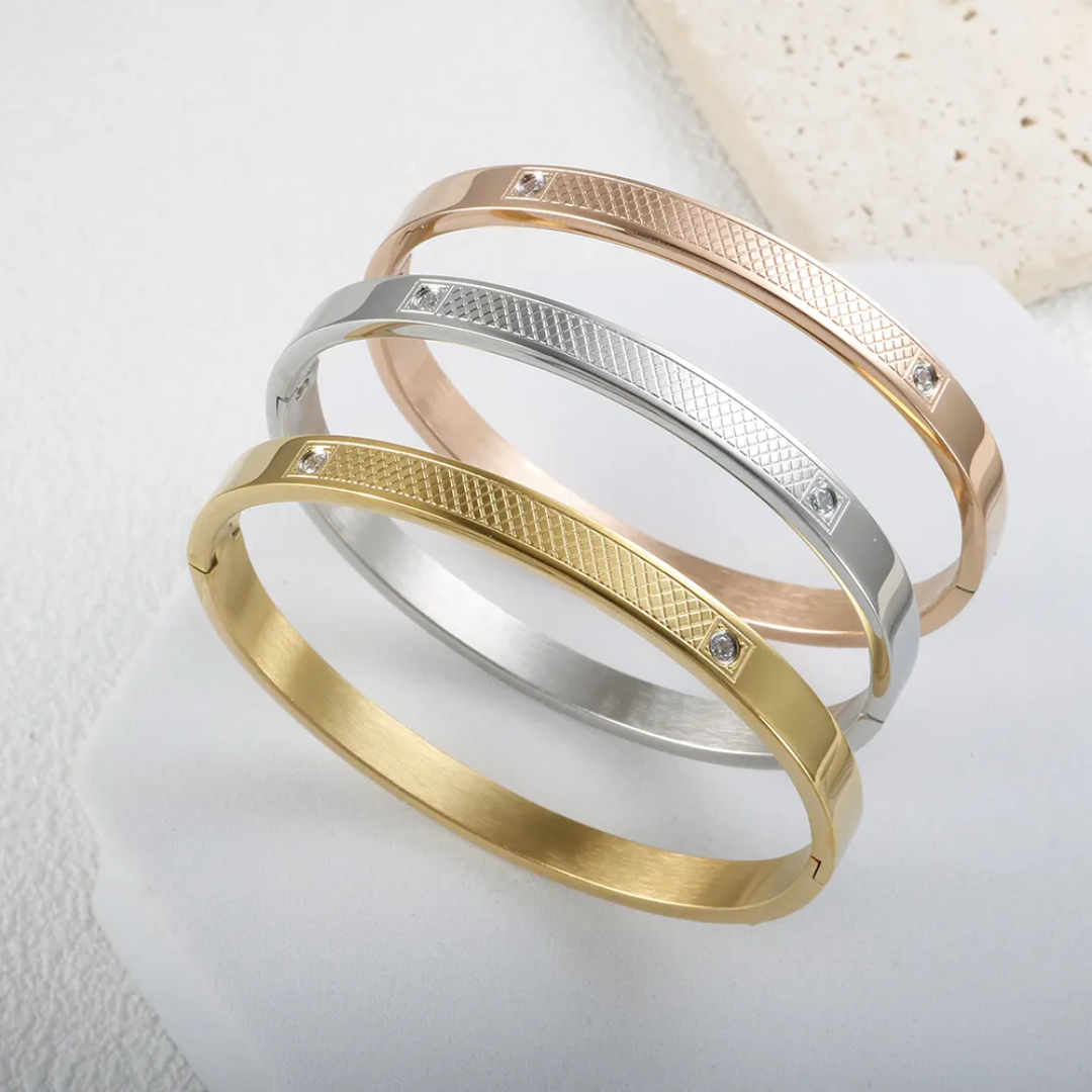 Luxe Grid Crystal Bangle - Image 4
