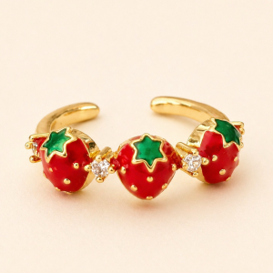 Strawberry Trio Spark Ring