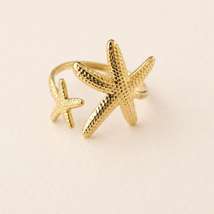 Golden Starfish Duo Ring – Adjustable