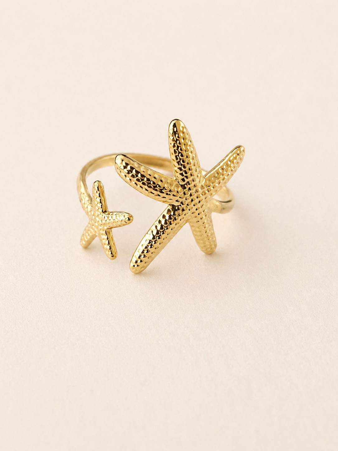 Golden Starfish Duo Ring – Adjustable
