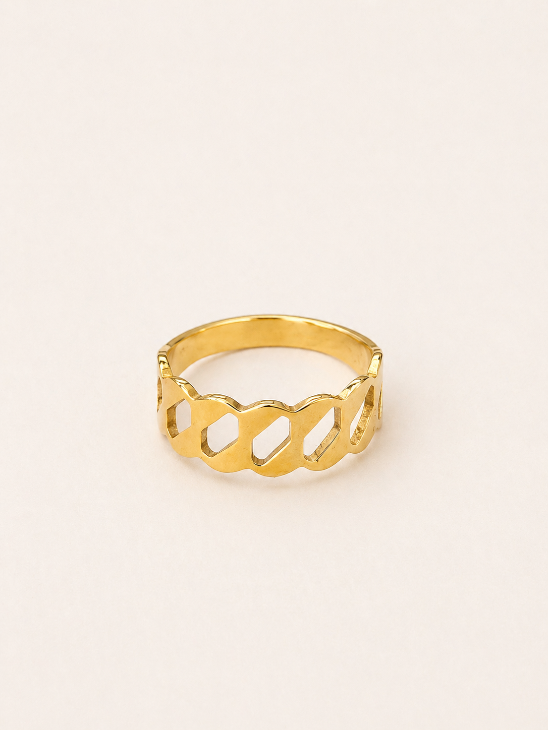 Golden Wave Band Ring