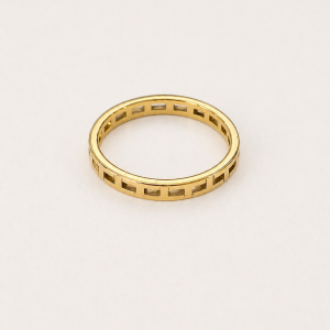Golden Grid Band Ring