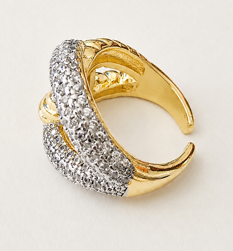 Valentina Knot Pavé Adjustable Ring - Image 2
