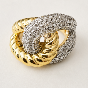 Valentina Knot Pavé Adjustable Ring